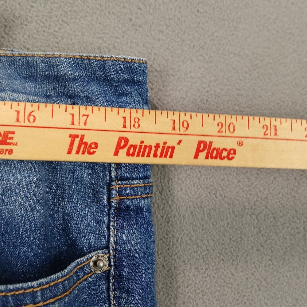 Ring Of Fire Jeans Mens 34x30 Blue Denim Cotton Slim Fit Mid Rise Straight Leg - Picture 10 of 13